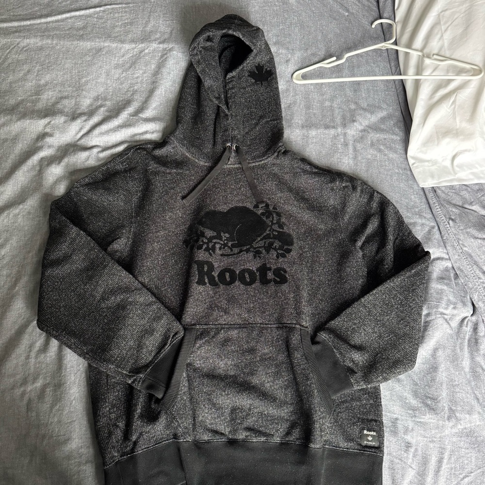 Roots Black/Charcoal Knit Hoodie
